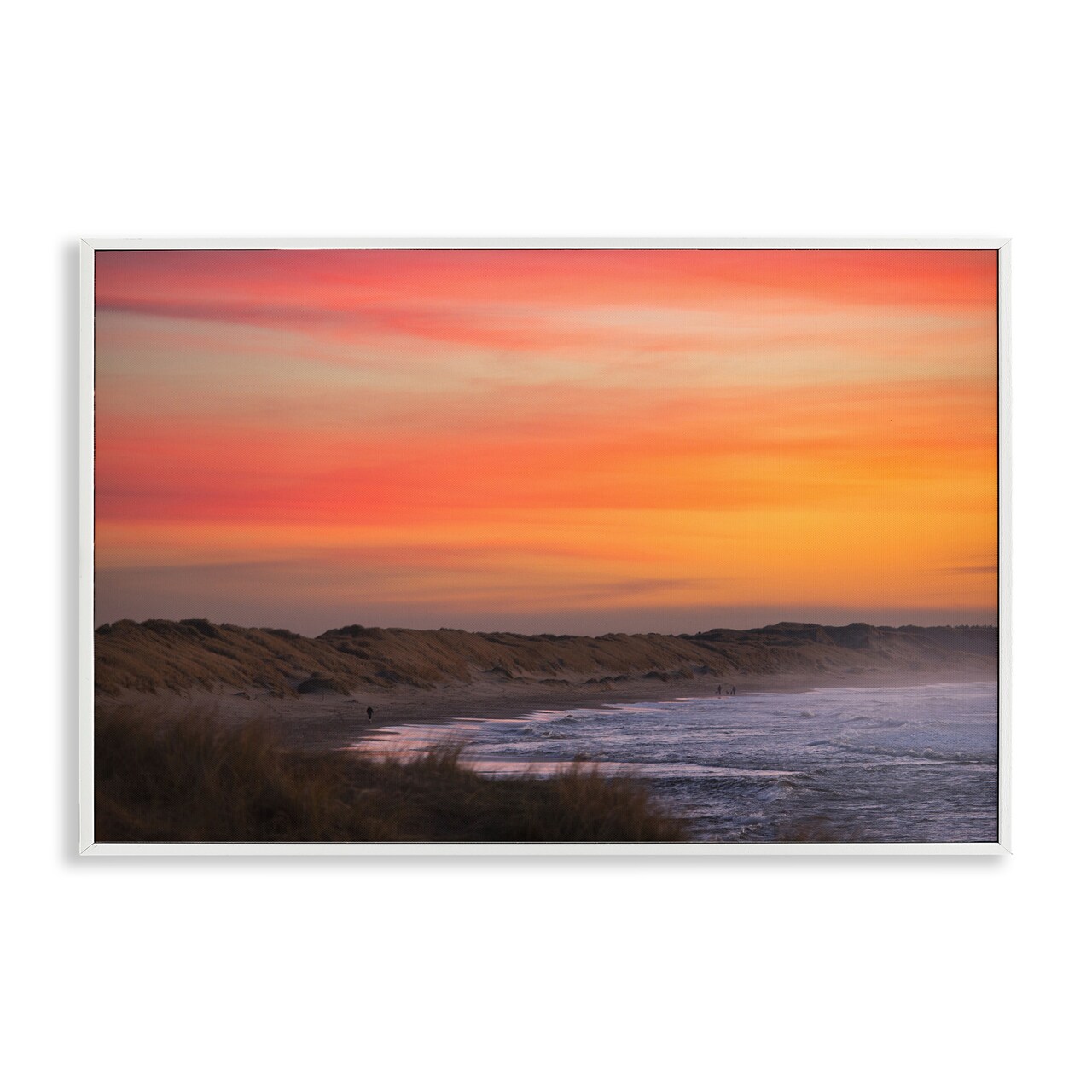 Stupell Industries Orange Sunset over Shoreline Framed Giclee, design by Thomas Tepstad Berge